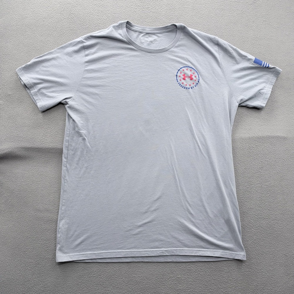 Under Armour Freedom By Air Shirt Mens 2XL Gray Jet Graphic Tee Tagless USA
